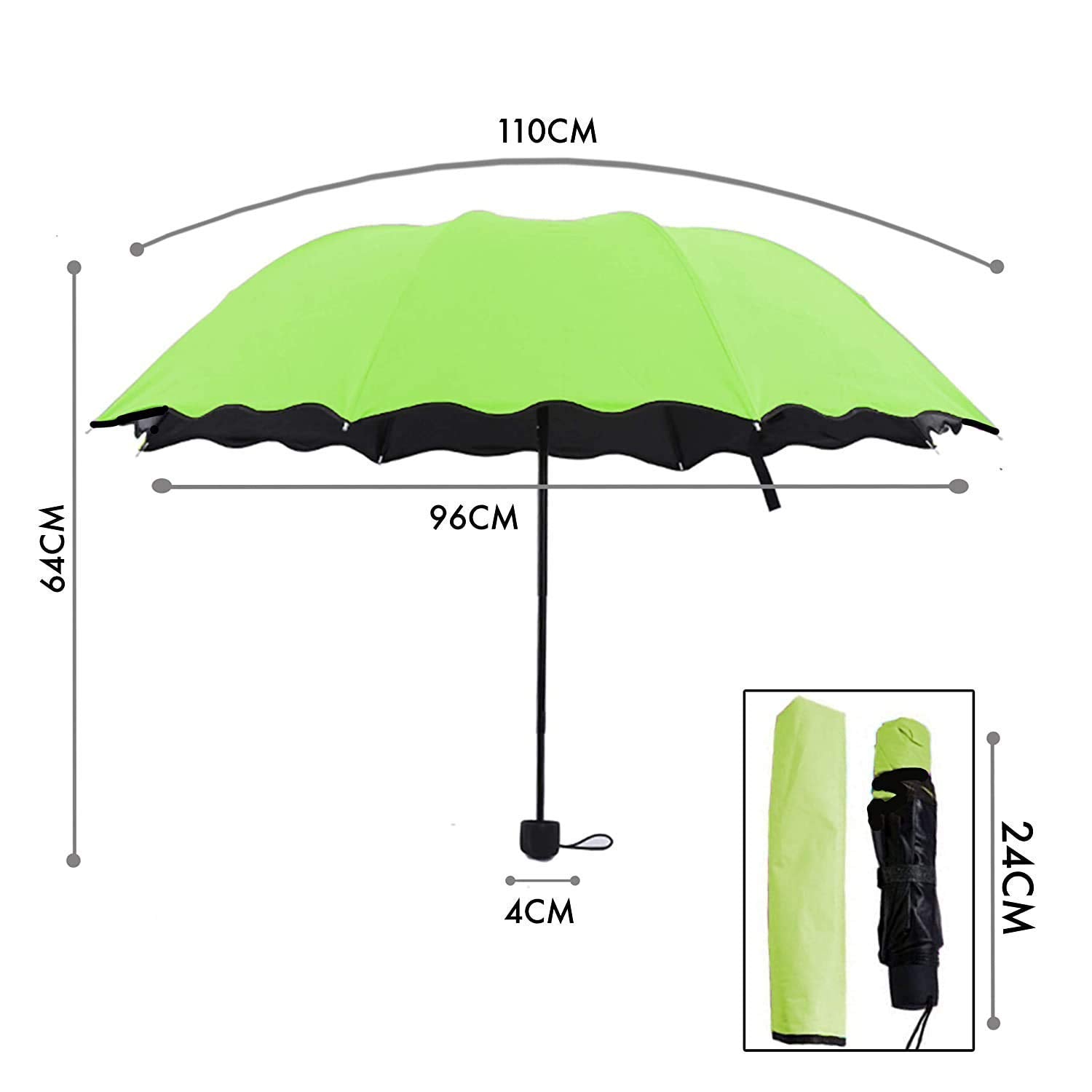 TLBS Magic Umbrella (Random Color wiil be provided) : 3 Fold Anti UV Protection,Triple Folding Mini Blossom Magic Compact Umbrella During Rain for Girls and Women