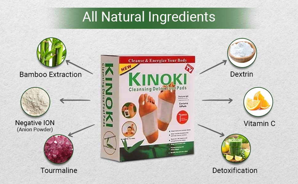 Kinoki Premium Detox Foot Pad, Cleansing Toxin Remover Foot Patches, Organic Weight Loss Patch, For Men & Women - Free Size