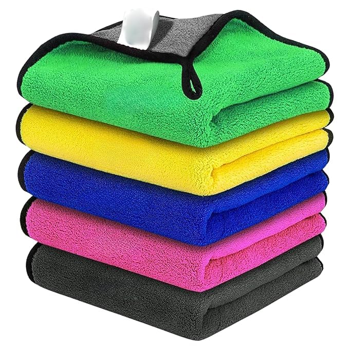 TLBS Microfiber Cloth for Car and Bike Cleaning | 40x30 cm | 600 GSM | Multipurpose Kitchen and Car Accessories | Ultra Absorbent Polishing and Detailing Cloth