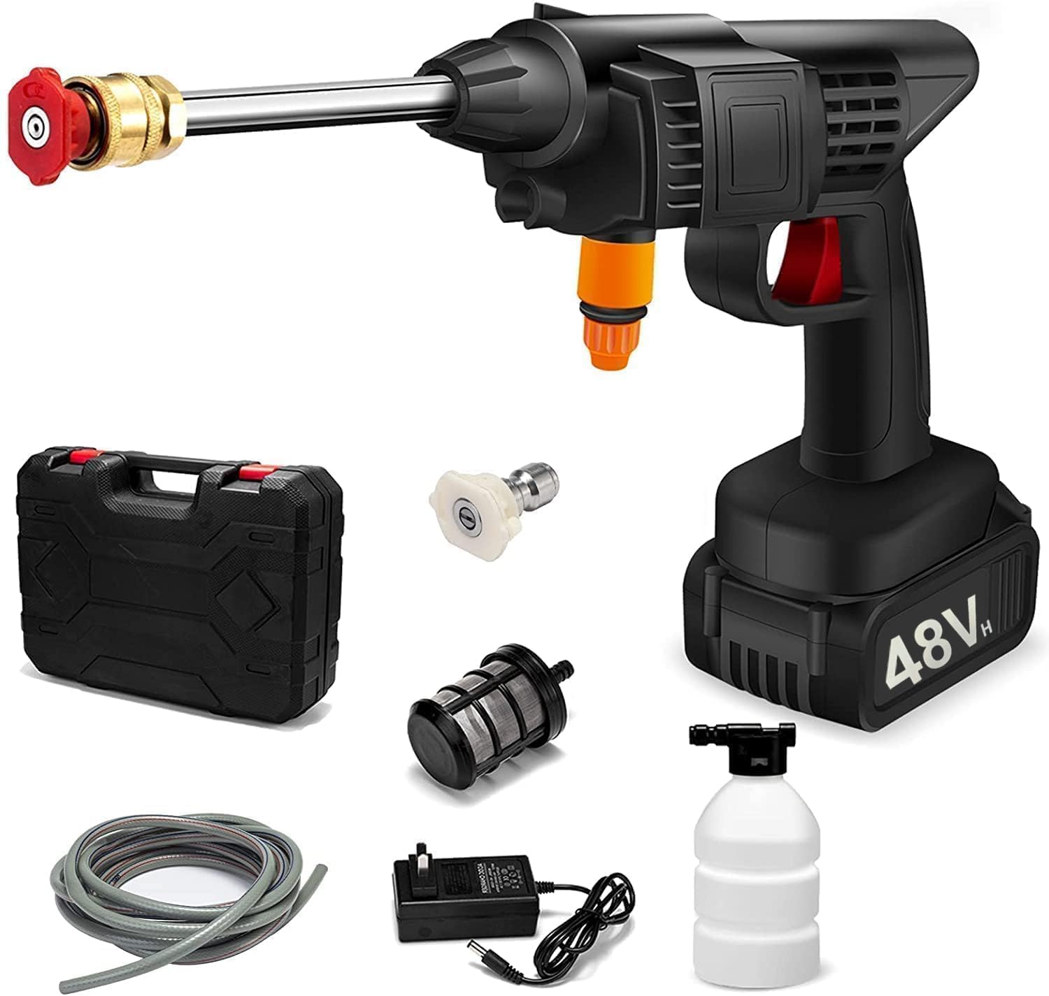 Wireless High Pressure Washer Water Spray Gun for Car Wash Bike Washing Cleaning 48V Rechargeable