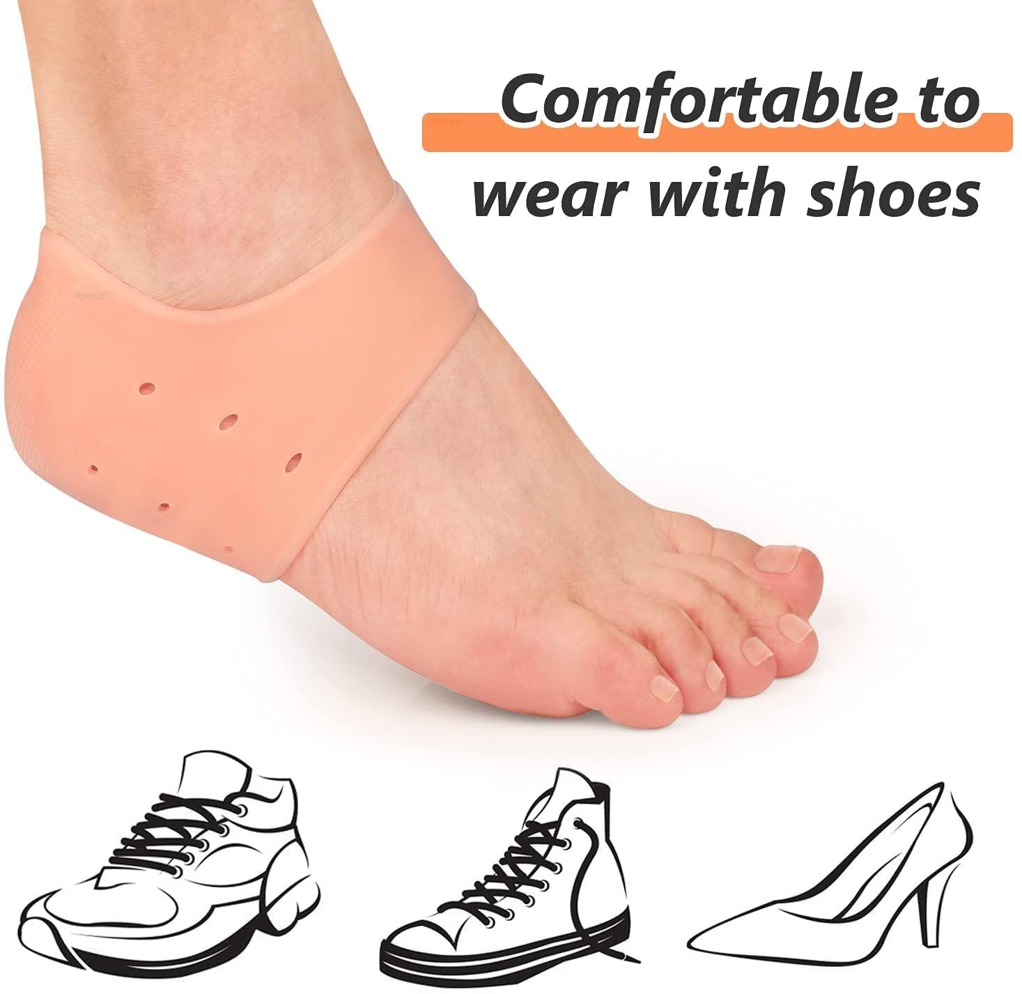 TLBS Heel Pad For Heel Pain Heel Socks Anti Crack Silicon Gel Heel And Foot Protector Moisturizing Socks