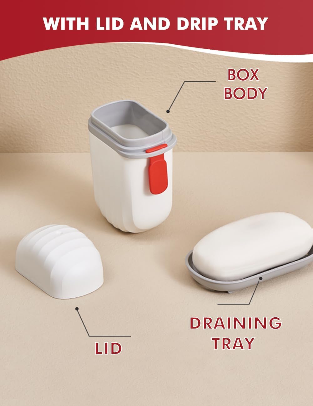 TLBS Soap Box Holder Travel Portable Soap Dish, Creative Soap Box Waterproof Soap Storage Container Household Soap Dish with Cover for Bathroom Soap Case