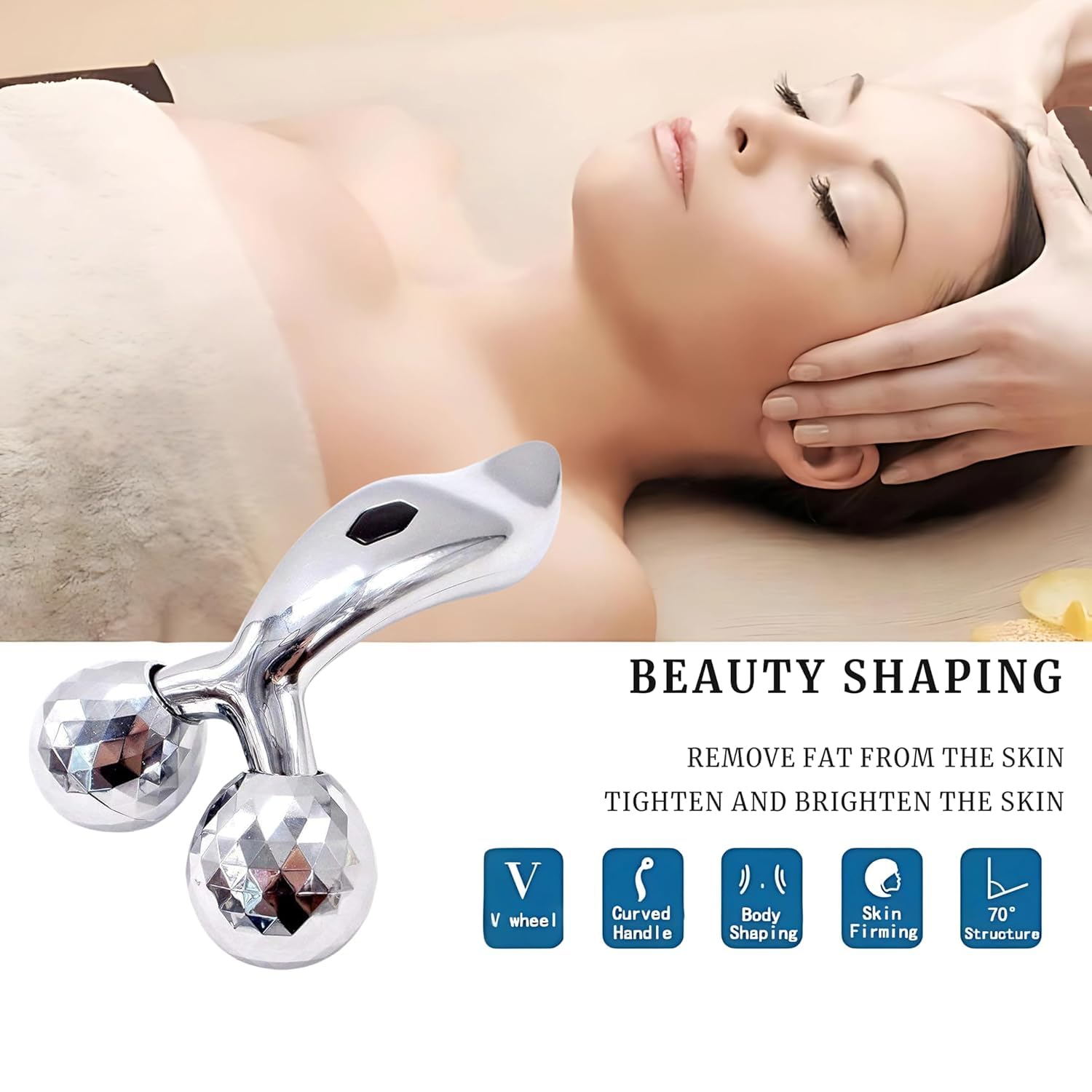 TLBS 3D Manual Roller Massager 360 Rotate Roller Face Body Massager For Skin Lifting, Wrinkle Remover and Facial Massage, Relaxation and Skin Tightening Tool