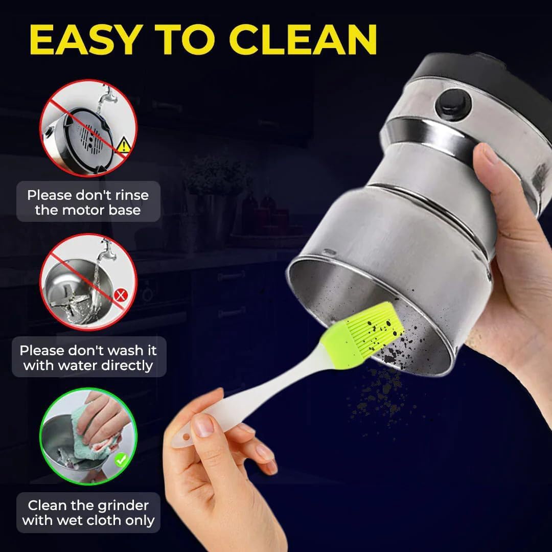 TLBS Mini Spice Coffee Grinder Electric Stainless Steel Fast Grinding Multifunction Smash Machine Dry Grain Mill Grinder for Spices Powder Seeds Rice Beans Seasonings