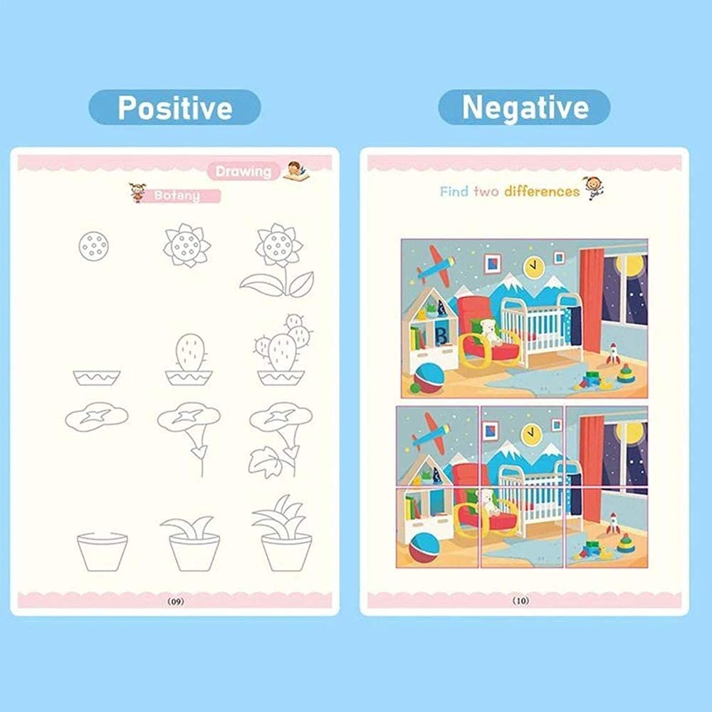 TLBS Magic Practice Copybook for Kids, Handwriting Workbook, Reusable Writing Practice Book for Preschools- Alphabet Number Math Drawing Groove Copybook | 4 Books with Pens, Refills