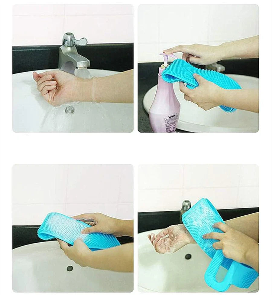 Bath Body Brush Towel Eco-Friendly Back Scrubber Shower Brush Silicone Bath Body Brush (Loos)