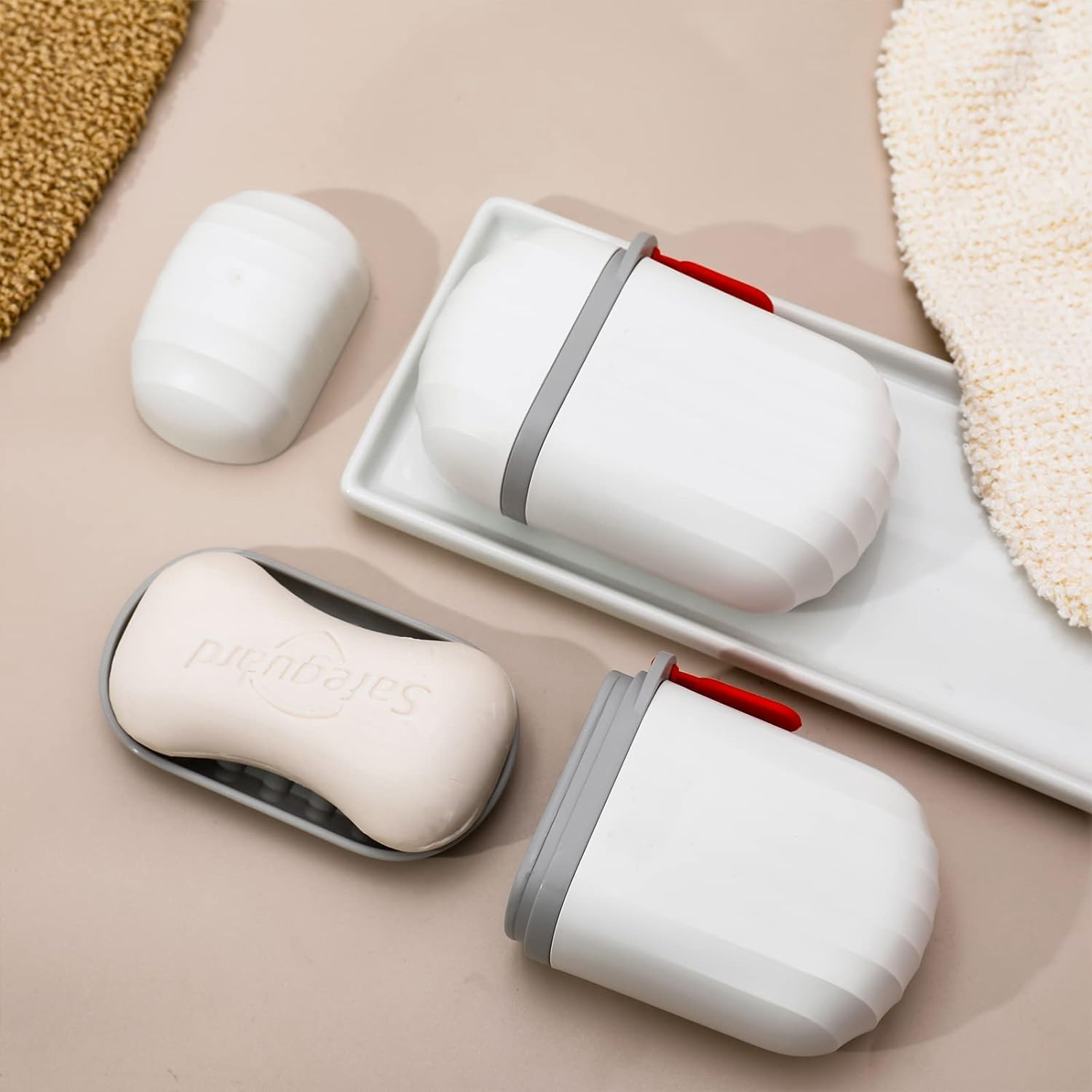 Soap Box Holder Travel Portable Soap Dish, Creative Soap Box Waterproof Soap Storage Container Household Soap Dish with Cover for Bathroom Soap Case