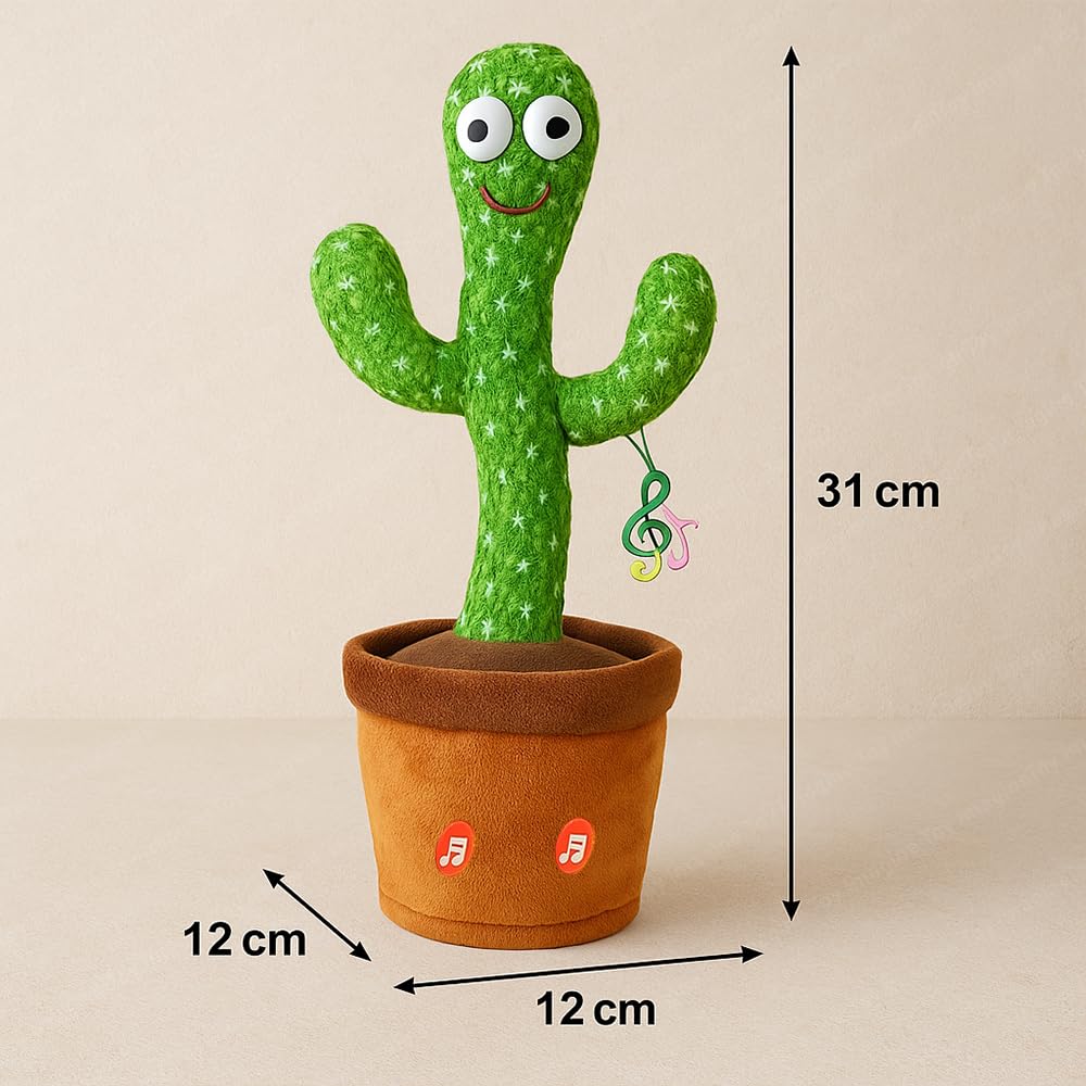 TLBS Dancing Cactus Toy for Babies Talking, Speaking, Recording | Repeat What You Say | Singing Electronic Pet for Toddlers | Swing and Sing Toy-Charger Cactus Toy Plant..