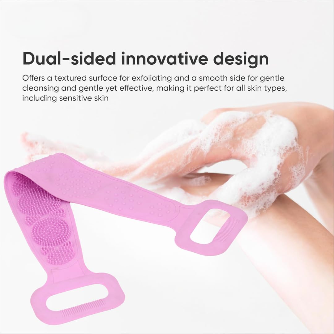 TLBS Bath Body Brush Towel Eco-Friendly Back Scrubber Shower Brush Silicone Bath Body Brush (Loos)