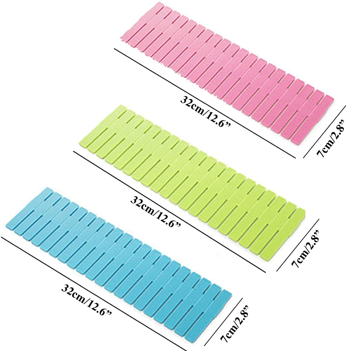 TLBS Drawer Divider Organizers, DIY Plastic Grid, Plastic Adjustable Drawer Dividers Makeup Socks, Underwear, Organizer for Clothes, Kitchen, Office