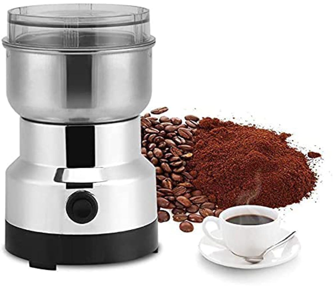 TLBS Mini Spice Coffee Grinder Electric Stainless Steel Fast Grinding Multifunction Smash Machine Dry Grain Mill Grinder for Spices Powder Seeds Rice Beans Seasonings