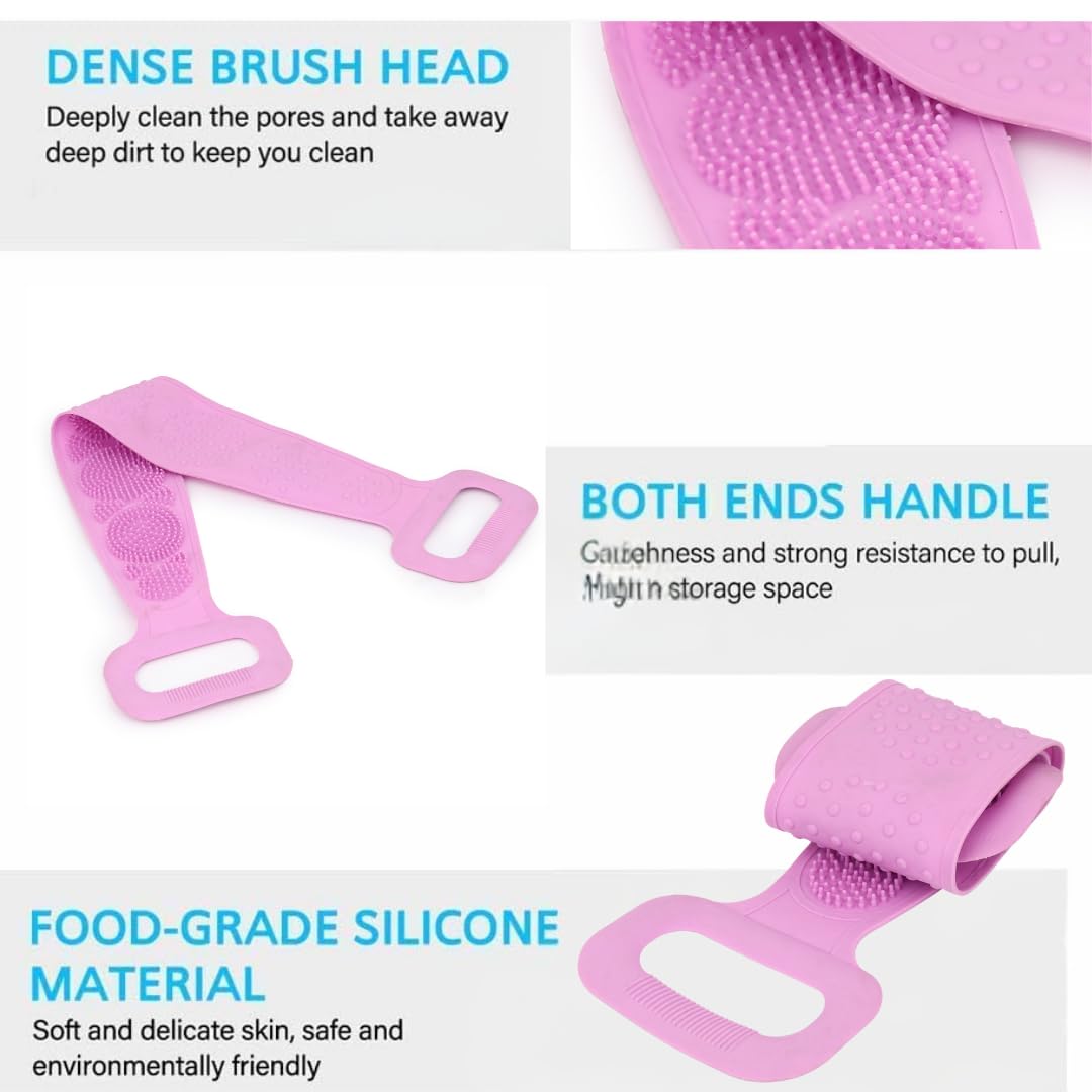 TLBS Bath Body Brush Towel Eco-Friendly Back Scrubber Shower Brush Silicone Bath Body Brush (Loos)