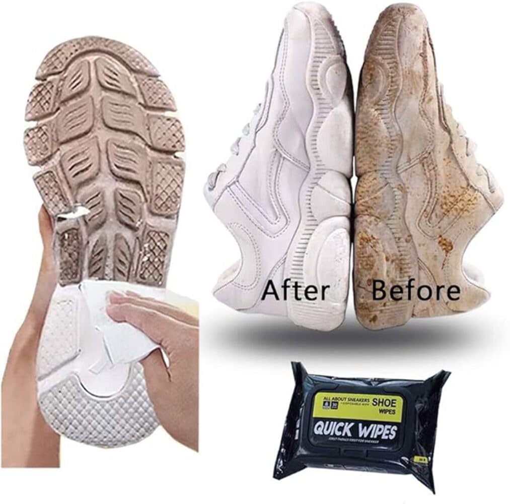 TLBS Shoe Cleaner Wipes 80 Pcs Best Quickly Remove Dirt & Stains - These Disposable Shoe Cleaning Wipes