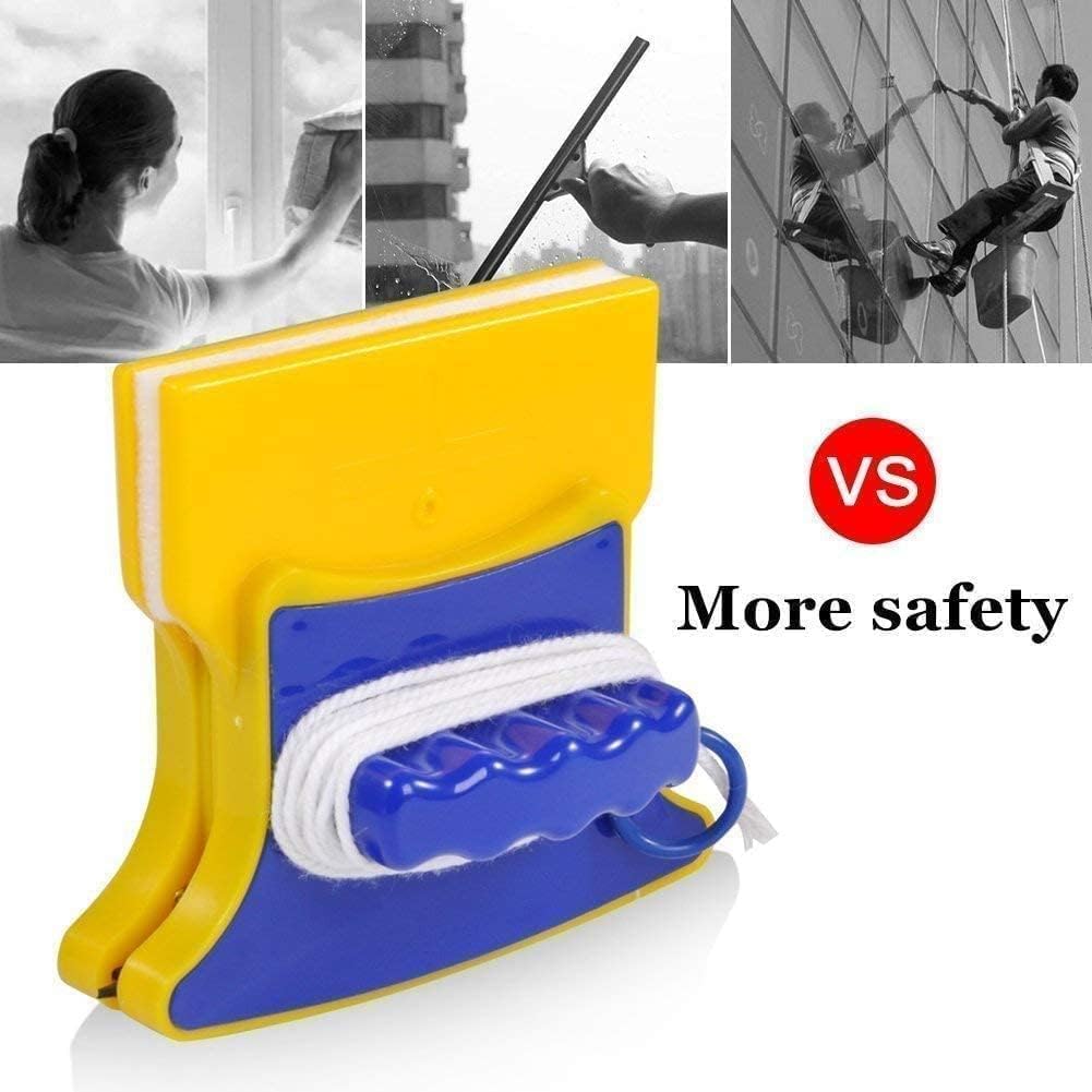 Window Cleaner Double-Side Glazed Two Sided Glass Cleaner Wiper with 2 Extra Cleaning Cotton Cleaner Squeegee Washing Equipment