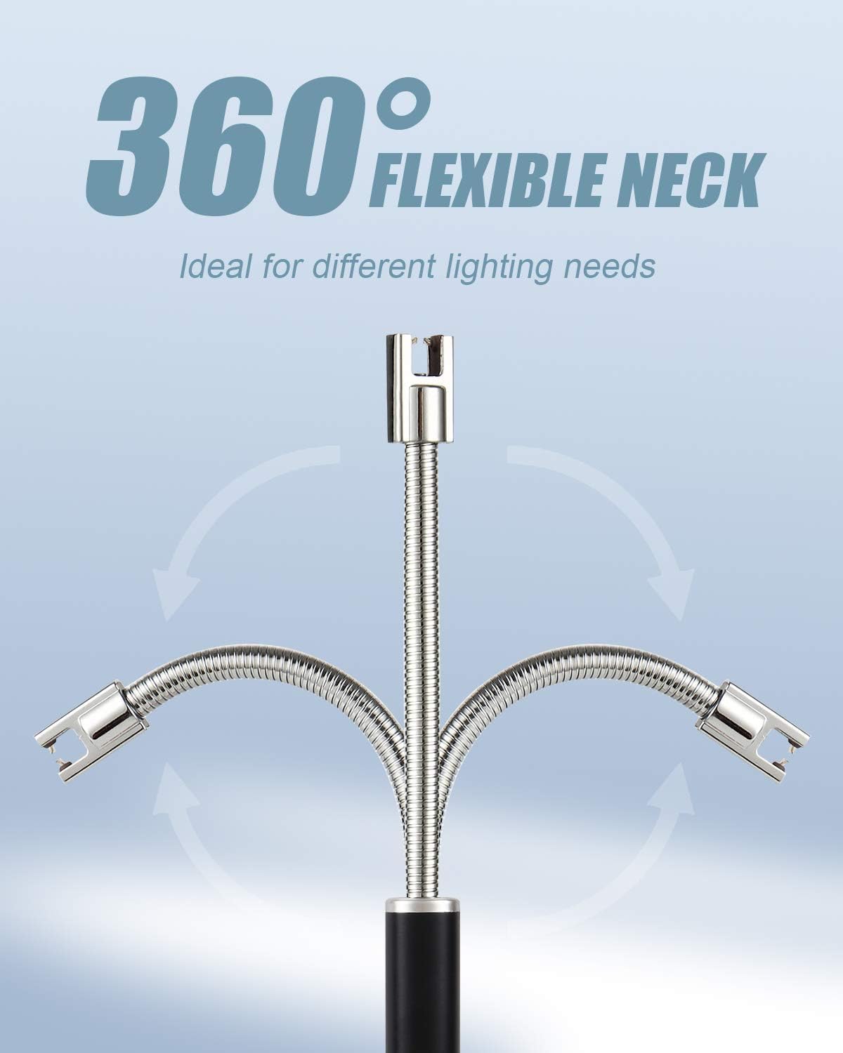 TLBS ARC Lighter, Rechargeable Electric Gas Lighter for Home Use Candle Lighter Plasma Lighter Flameless Windproof USB Lighter 360° Flexible Neck Arc Lighter for Diwali Fireworks