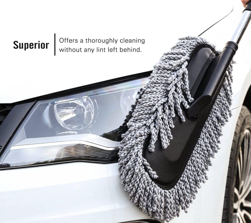 TLBS Car Duster, Extendable Long Handle Microfiber Car Cleaner Exterior Scratch Free Car Cleaning Tool