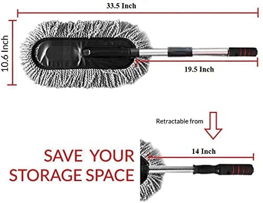 TLBS Car Duster, Extendable Long Handle Microfiber Car Cleaner Exterior Scratch Free Car Cleaning Tool