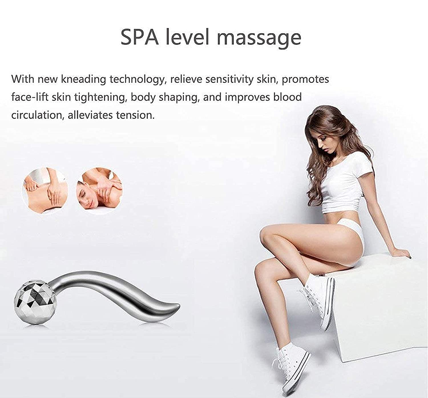 3D Manual Roller Massager 360 Rotate Roller Face Body Massager For Skin Lifting, Wrinkle Remover and Facial Massage, Relaxation and Skin Tightening Tool