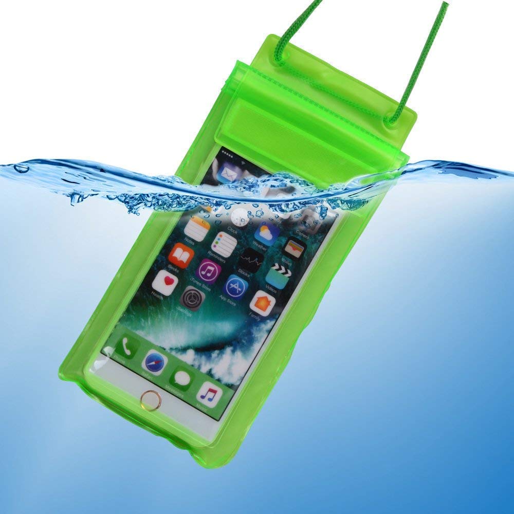 Waterproof Sealed Transparent Mobile Bag Cover for Protection in rain & Swimming Fits for Any Android Universal Size Mobile Phone Multicolored