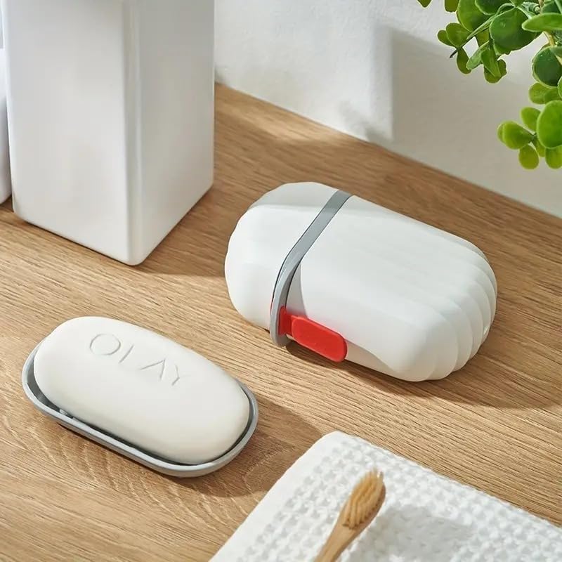 TLBS Soap Box Holder Travel Portable Soap Dish, Creative Soap Box Waterproof Soap Storage Container Household Soap Dish with Cover for Bathroom Soap Case