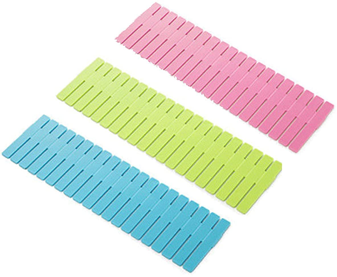 TLBS Drawer Divider Organizers, DIY Plastic Grid, Plastic Adjustable Drawer Dividers Makeup Socks, Underwear, Organizer for Clothes, Kitchen, Office