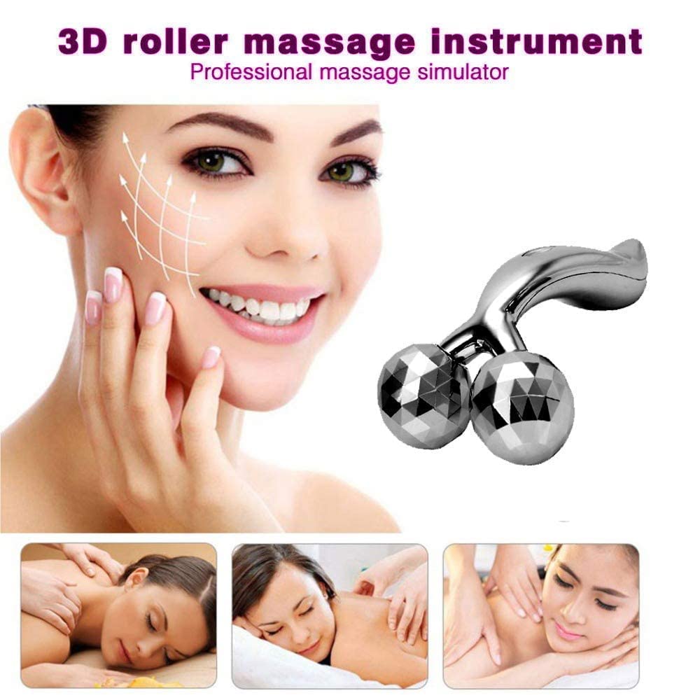 3D Manual Roller Massager 360 Rotate Roller Face Body Massager For Skin Lifting, Wrinkle Remover and Facial Massage, Relaxation and Skin Tightening Tool