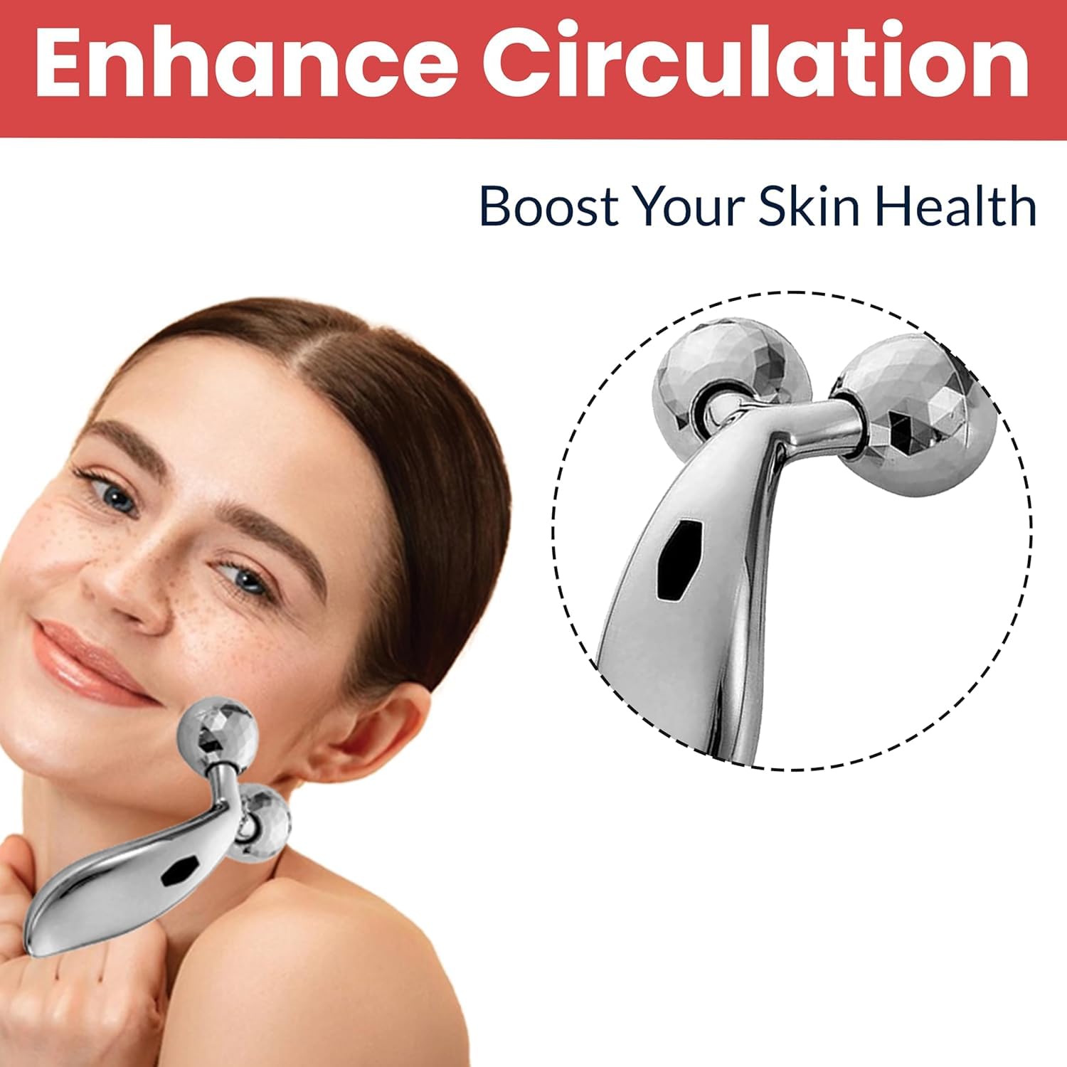 TLBS 3D Manual Roller Massager 360 Rotate Roller Face Body Massager For Skin Lifting, Wrinkle Remover and Facial Massage, Relaxation and Skin Tightening Tool