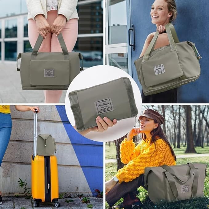 TLBS Foldable Travel Duffel Bag, Large Capacity Folding Travel Bag, Travel Lightweight Waterproof Carry Bag (40 x 23 x 45cm (Multi Colour)