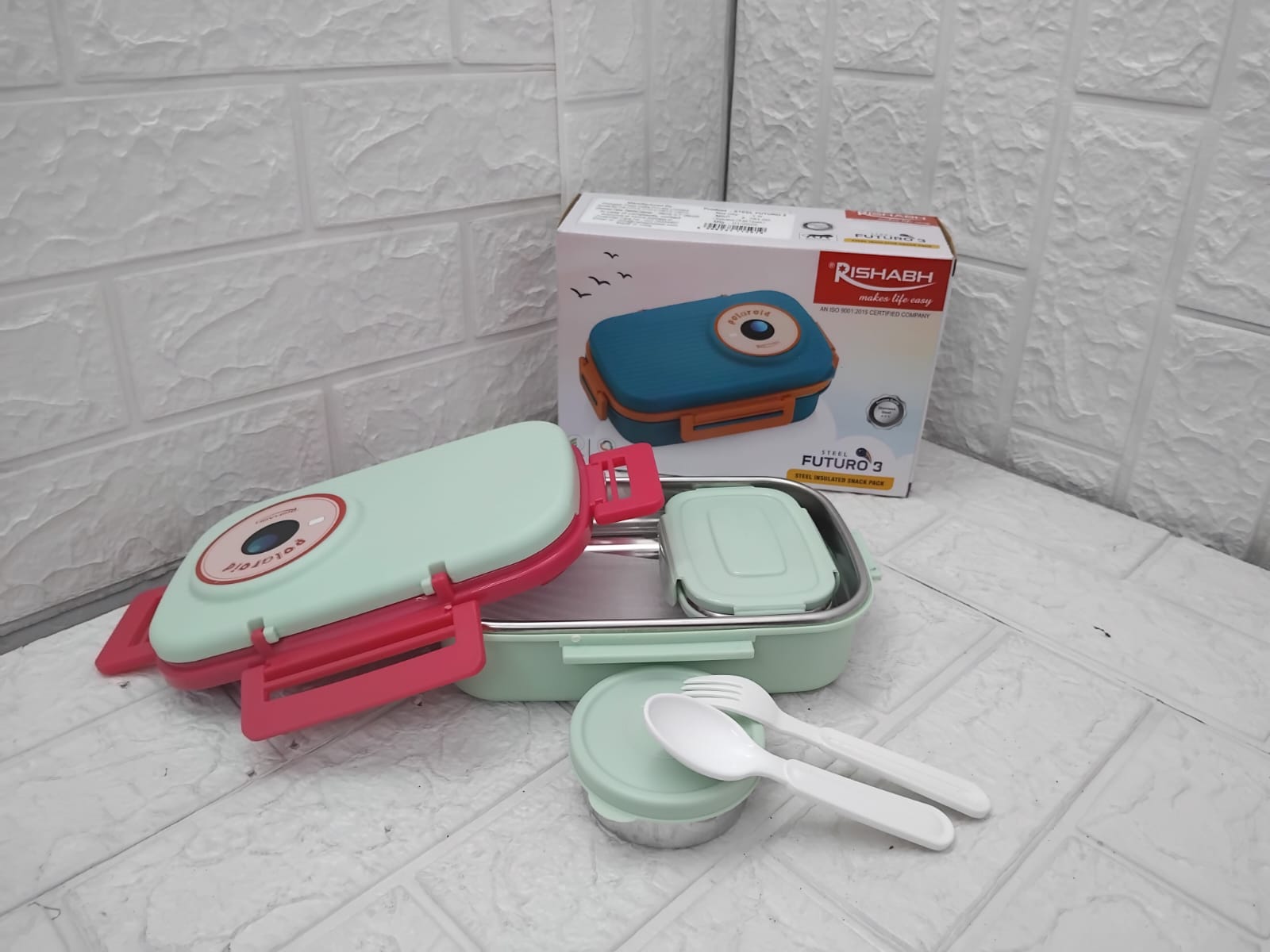 Rishabh Steel Futuro 3 Lunch Box 1 Pcs
