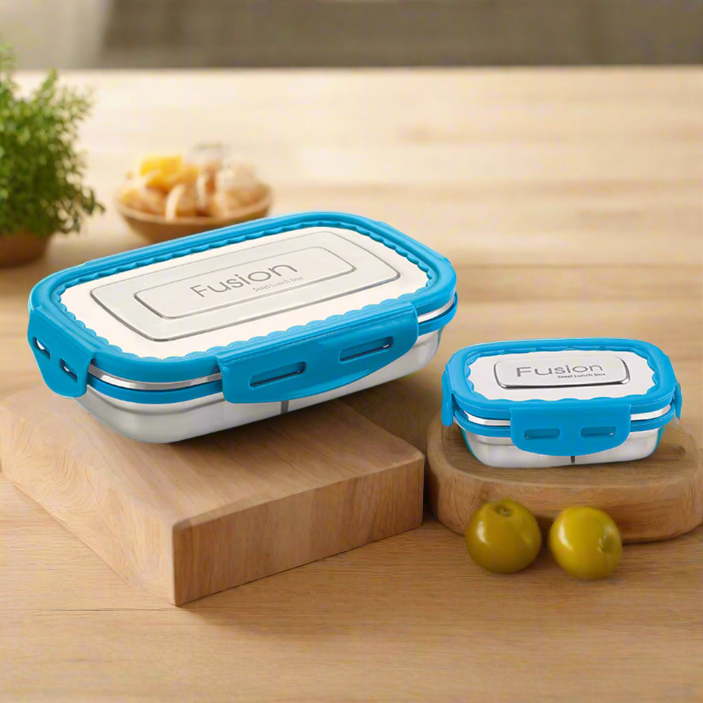 Rishabh Fusion Big Lunchbox With Steel Container - For School and Office