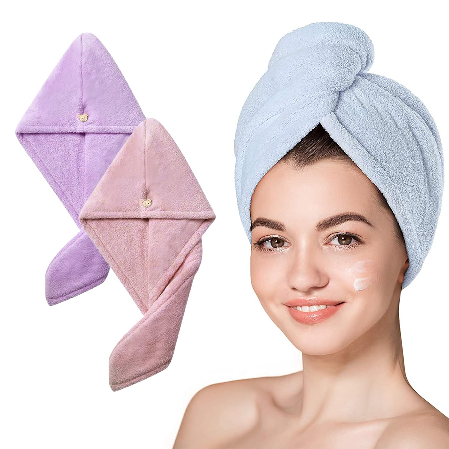 Hair Towel Wrap Absorbent Towel Hair-Drying Bathrobe Microfiber Bath Towel Hair Dry Cap Salon Towel