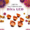 Water Sensor LED Diyas Candle with Water Sensing Technology E-Diya, Warm Orange Ambient Lights, Battery Operated