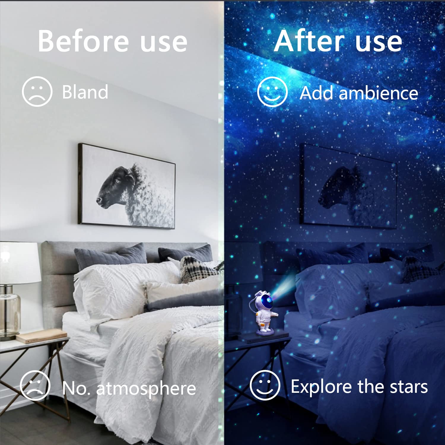 TLBS Star Projector Galaxy Night Light Astronaut Space Projector Starry Nebula Ceiling LED Lamp with Timer & Remote, Kids Room Decor Aesthetic, Gifts for Christmas Birthdays