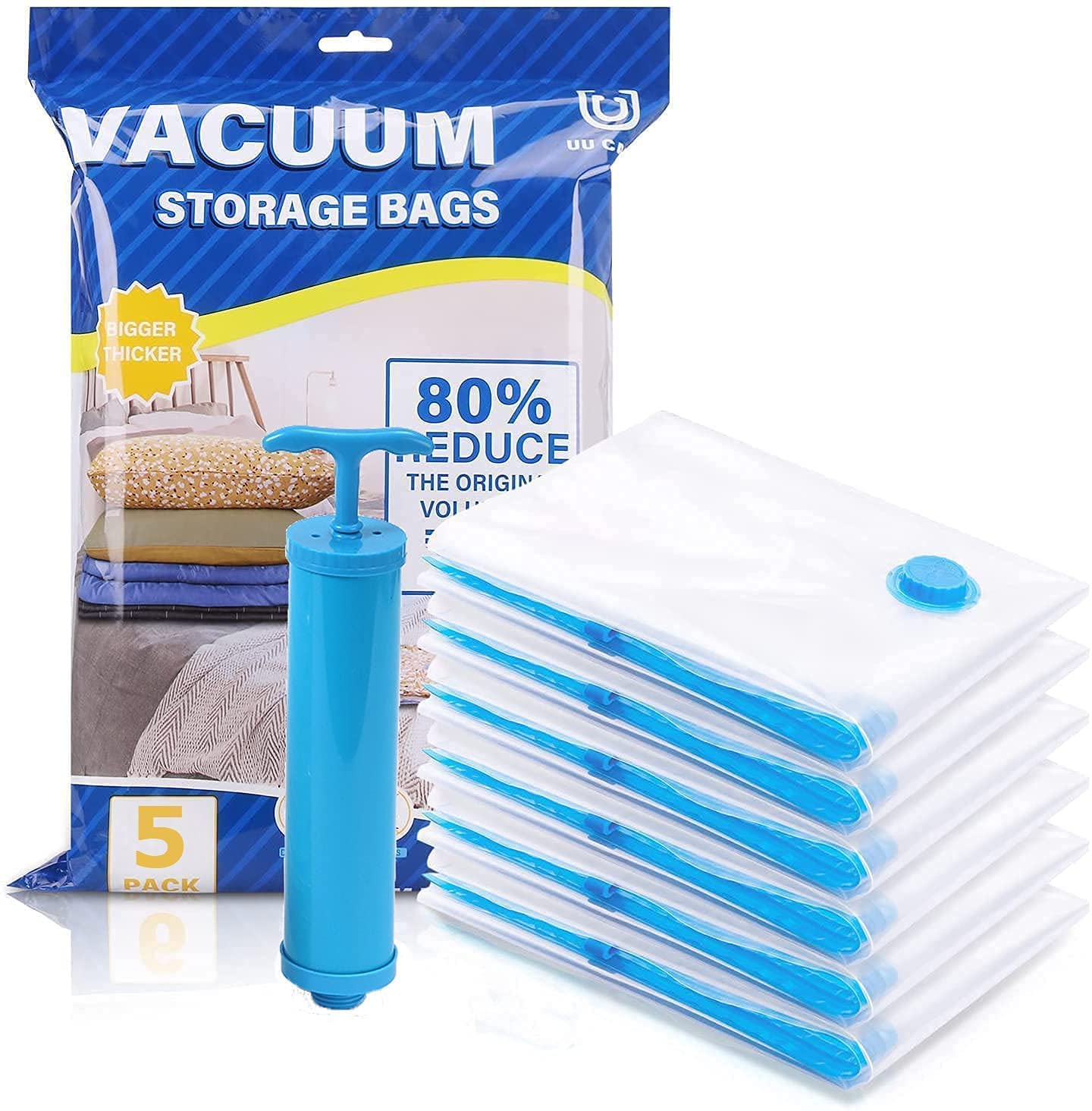 Vacuum Bags, Clothes Storage Bag, Vacuum Bags for Clothes, Cloth Storage Bag, Vacuum Bags for Clothes with Pump, Packing Bags for Clothes, Vacuum Storage Bags, Cloth Bags (WITH PUMP)