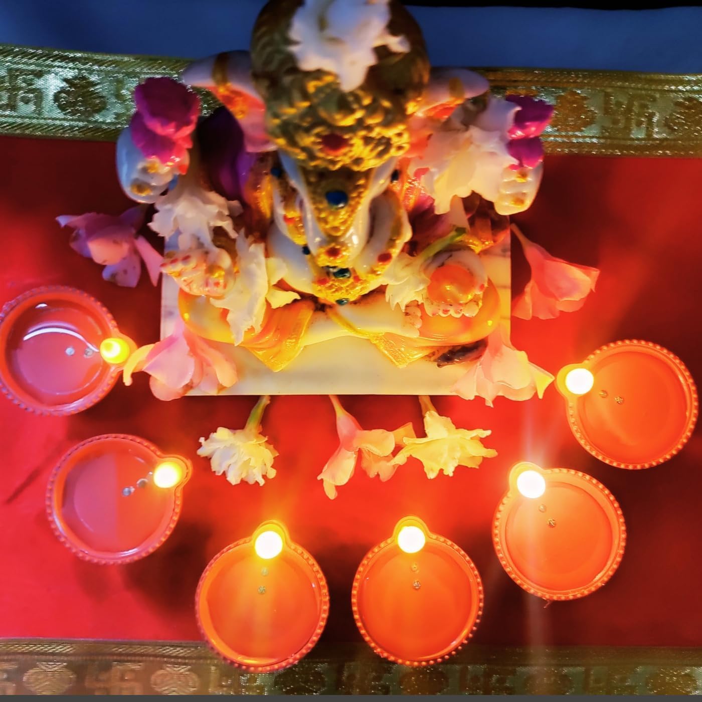 Water Sensor LED Diyas Candle with Water Sensing Technology E-Diya, Warm Orange Ambient Lights, Battery Operated