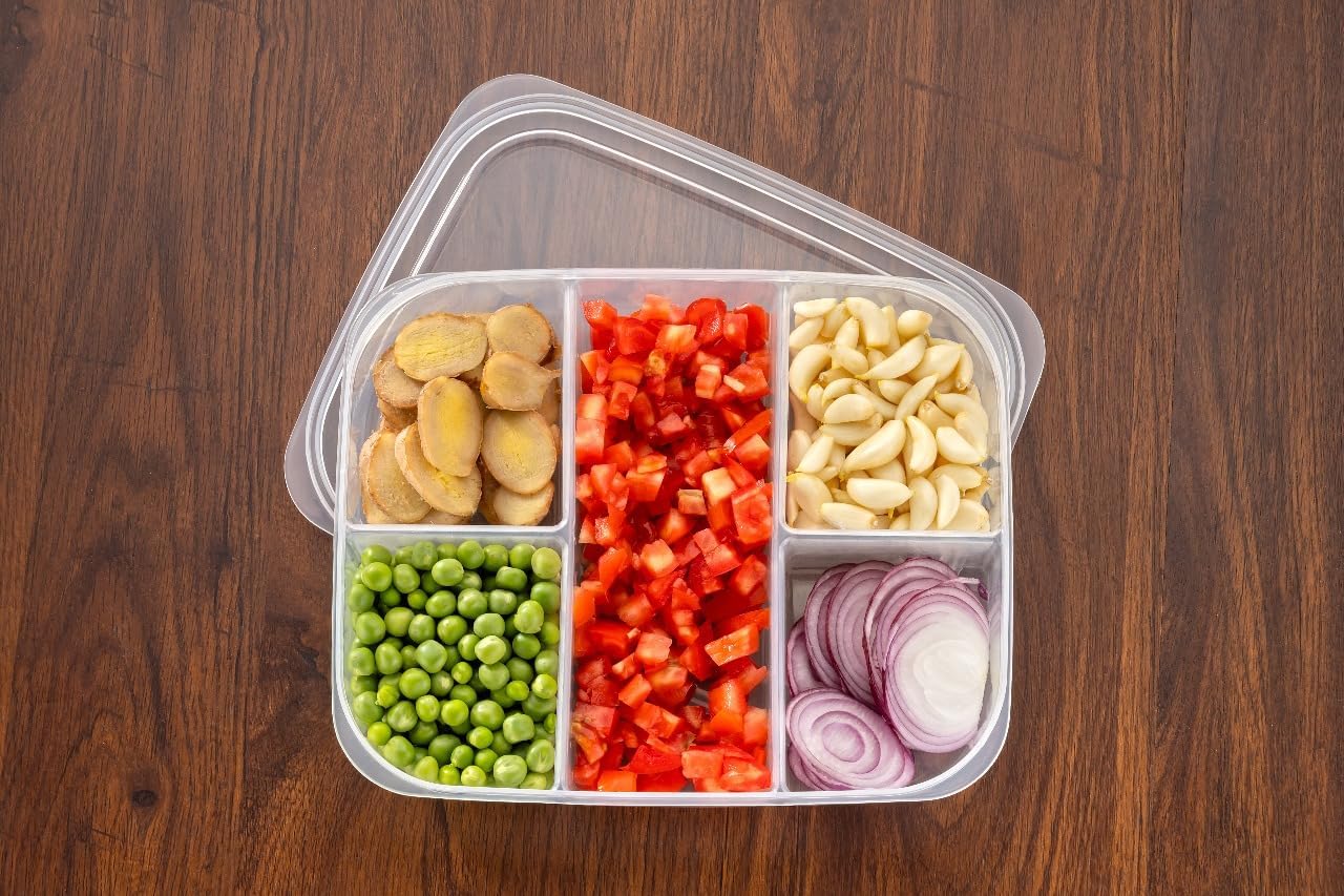 5 in 1 Multipurpose 5 Section Grocery & Vegetable Storage Container