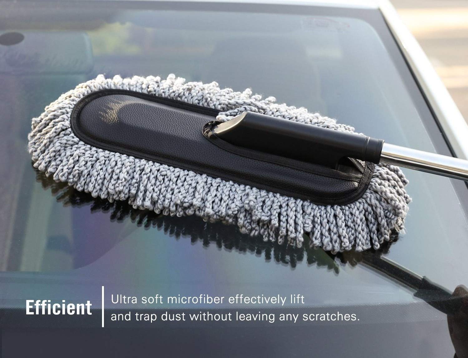 Car Duster, Extendable Long Handle Microfiber Car Cleaner Exterior Scratch Free Car Cleaning Tool