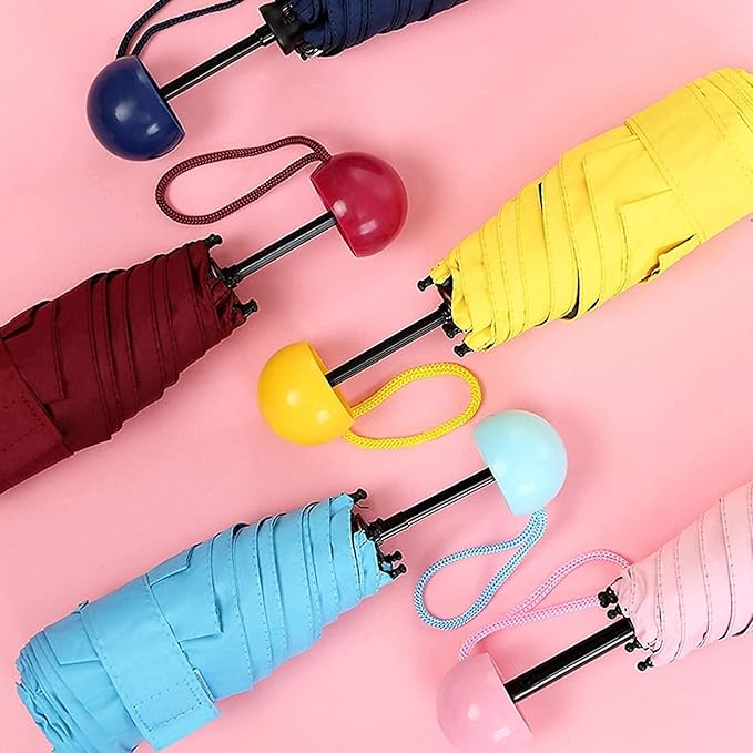 TLBS Folding Creative Capsule Case Umbrella Lightweight Waterproof UV Protection Mini Compact Foldable Design Travel Umbrella For Unisex