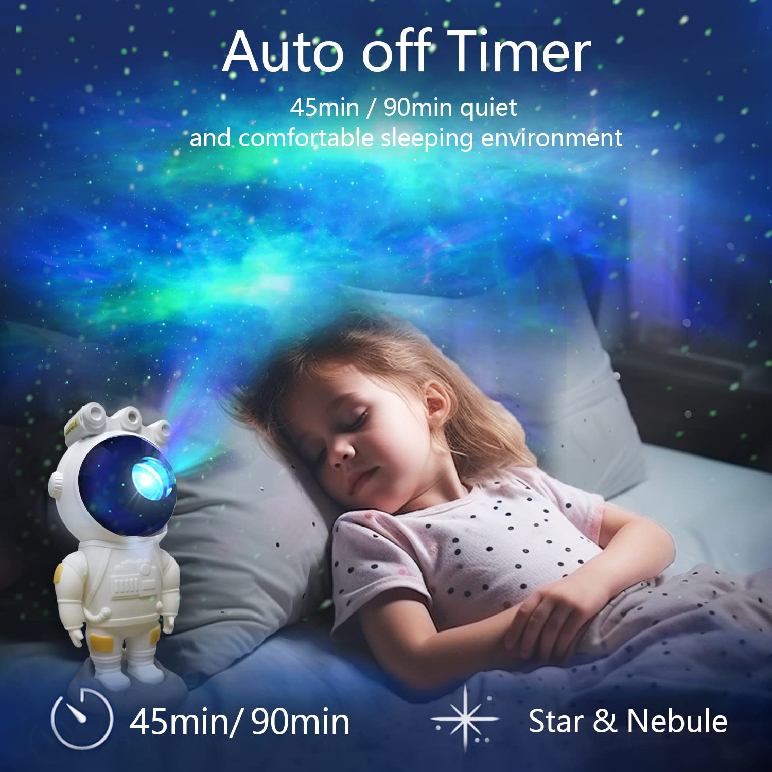 TLBS Star Projector Galaxy Night Light Astronaut Space Projector Starry Nebula Ceiling LED Lamp with Timer & Remote, Kids Room Decor Aesthetic, Gifts for Christmas Birthdays