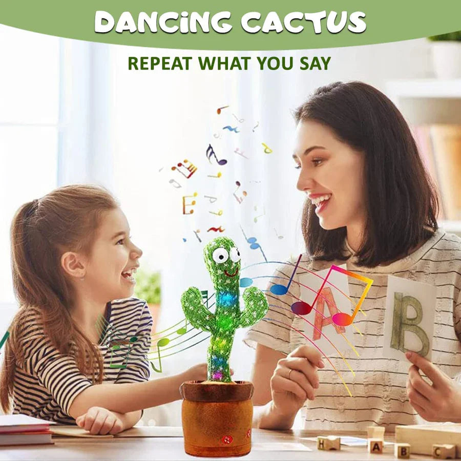 Dancing Cactus Toy for Babies Talking, Speaking, Recording | Repeat What You Say | Singing Electronic Pet for Toddlers | Swing and Sing Toy-Charger Cactus Toy Plant..