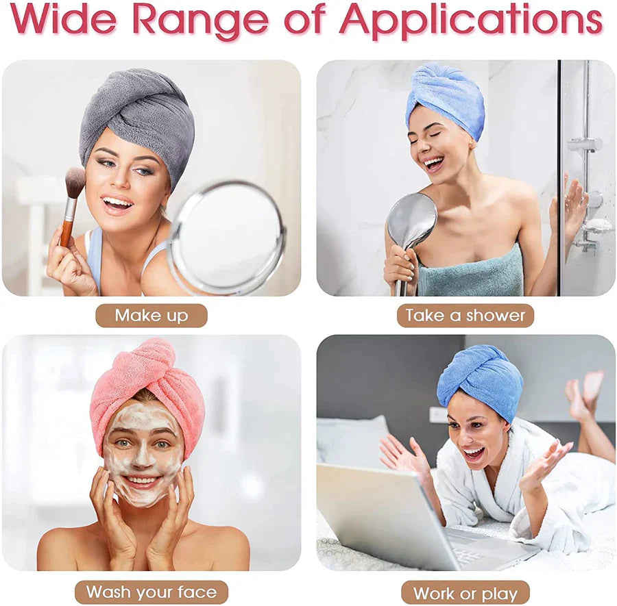 Hair Towel Wrap Absorbent Towel Hair-Drying Bathrobe Microfiber Bath Towel Hair Dry Cap Salon Towel