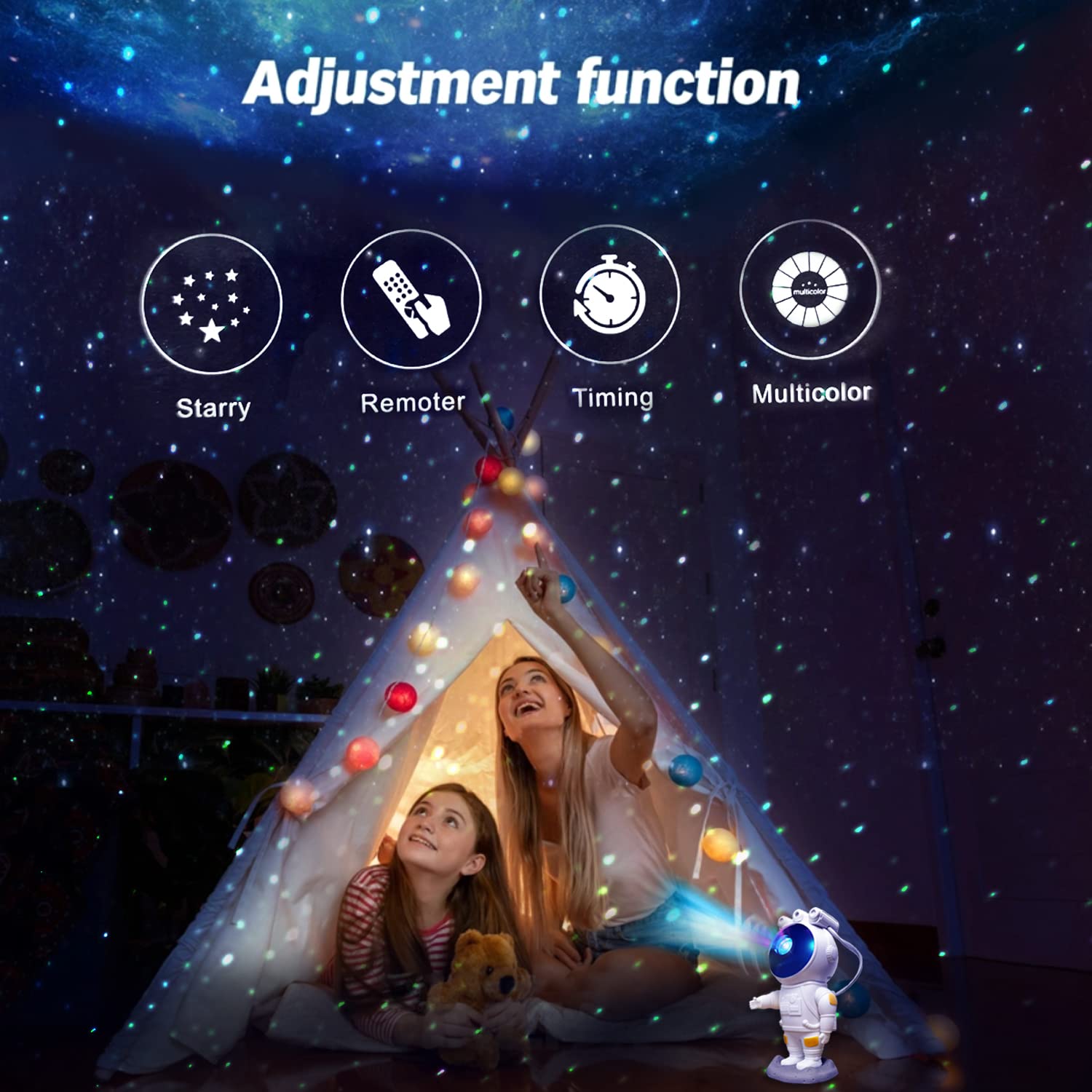 TLBS Star Projector Galaxy Night Light Astronaut Space Projector Starry Nebula Ceiling LED Lamp with Timer & Remote, Kids Room Decor Aesthetic, Gifts for Christmas Birthdays