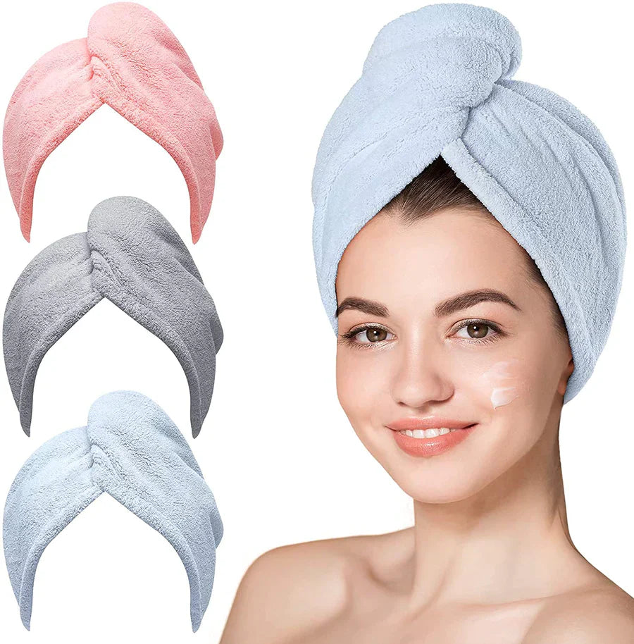 Hair Towel Wrap Absorbent Towel Hair-Drying Bathrobe Microfiber Bath Towel Hair Dry Cap Salon Towel