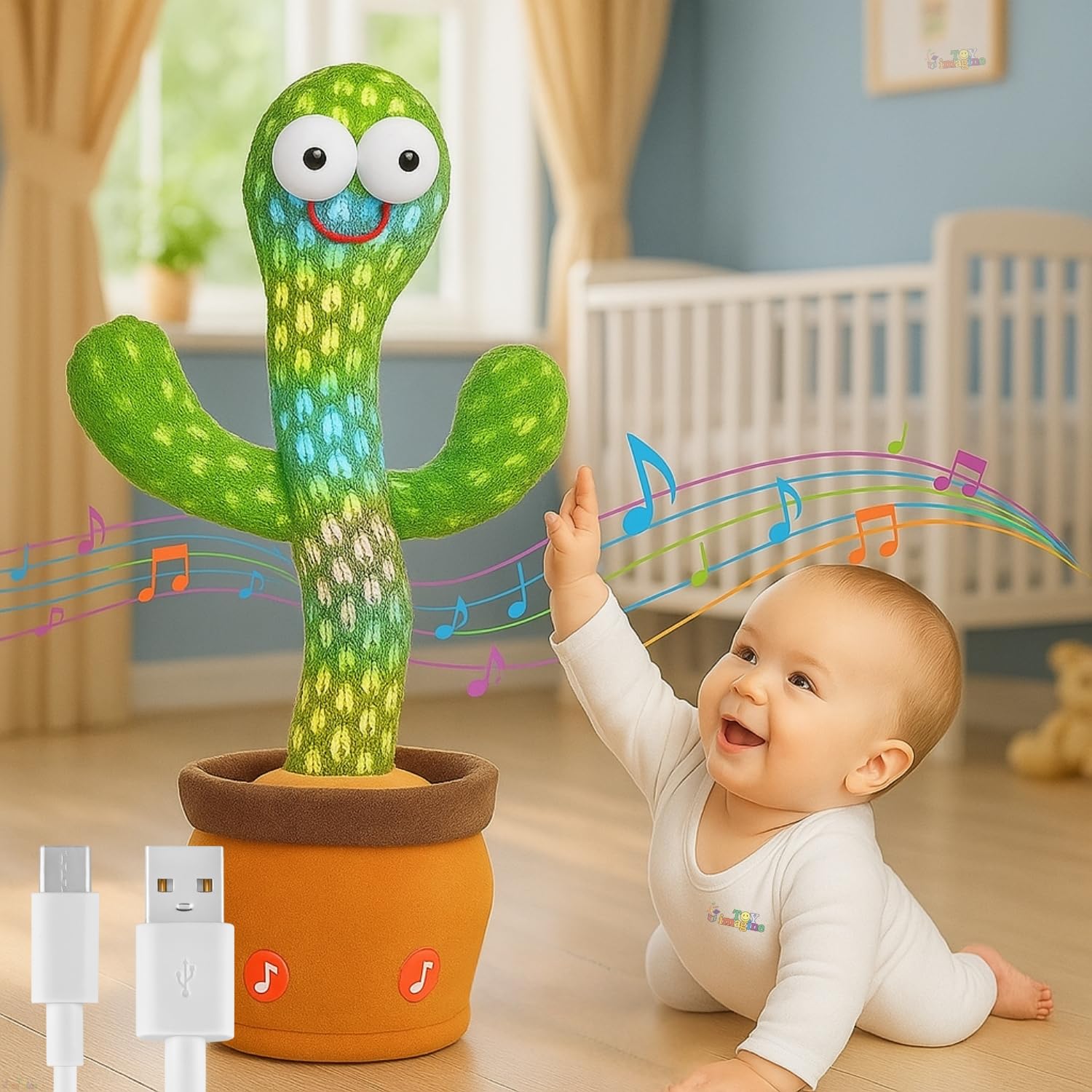 TLBS Dancing Cactus Toy for Babies Talking, Speaking, Recording | Repeat What You Say | Singing Electronic Pet for Toddlers | Swing and Sing Toy-Charger Cactus Toy Plant..