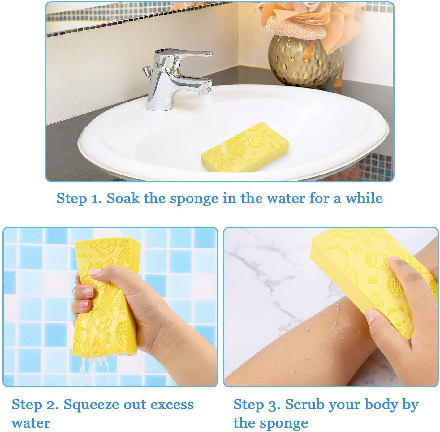 Ultra Soft Exfoliating Sponge | Asian Bath Sponge For Shower | Japanese Spa Cellulite Massager