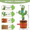 Dancing Cactus Toy for Babies Talking, Speaking, Recording | Repeat What You Say | Singing Electronic Pet for Toddlers | Swing and Sing Toy-Charger Cactus Toy Plant..