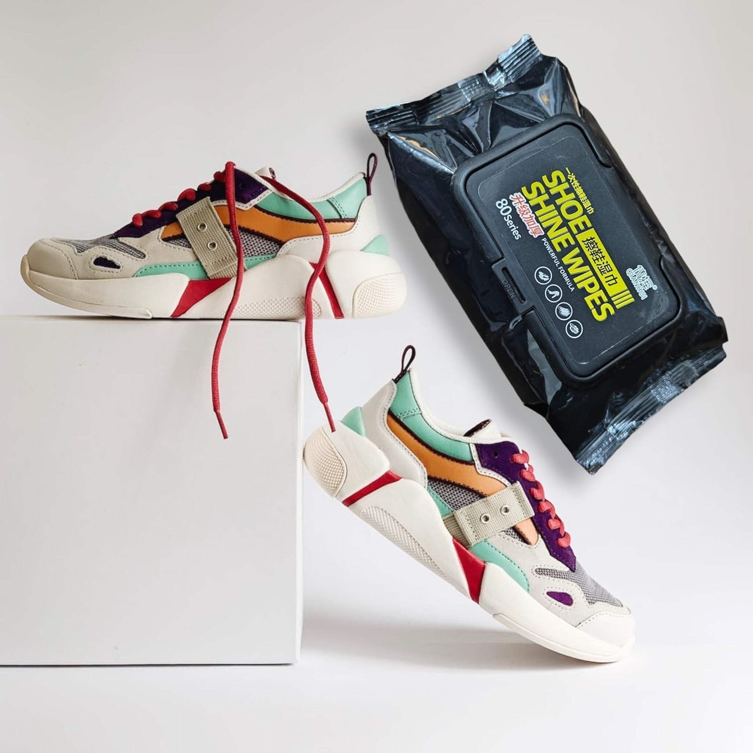 TLBS Shoe Cleaner Wipes 80 Pcs Best Quickly Remove Dirt & Stains - These Disposable Shoe Cleaning Wipes