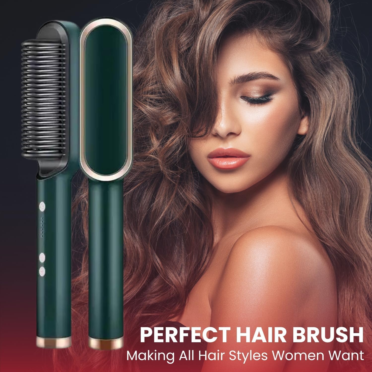 Hair Straightener, Hair Straightener Comb For Women & Men, Hair Styler, Straightener Machine Brush/Ptc Heating Electric Straightener With 5 Temperature Rain Clean