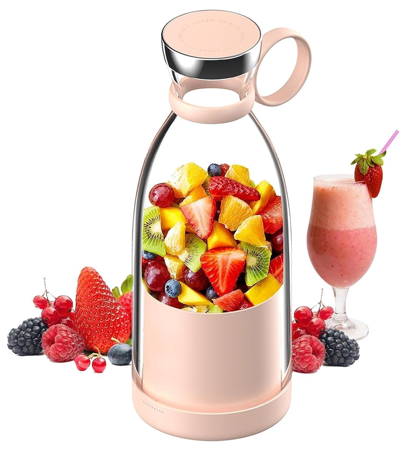 USB Rechargeable Mini Juicer Blender, Electric Juicer Bottle Blender Mixer Grinder, Personal Size Blender for Juices, Shakes and Smoothies, Fruit Juicer Machine