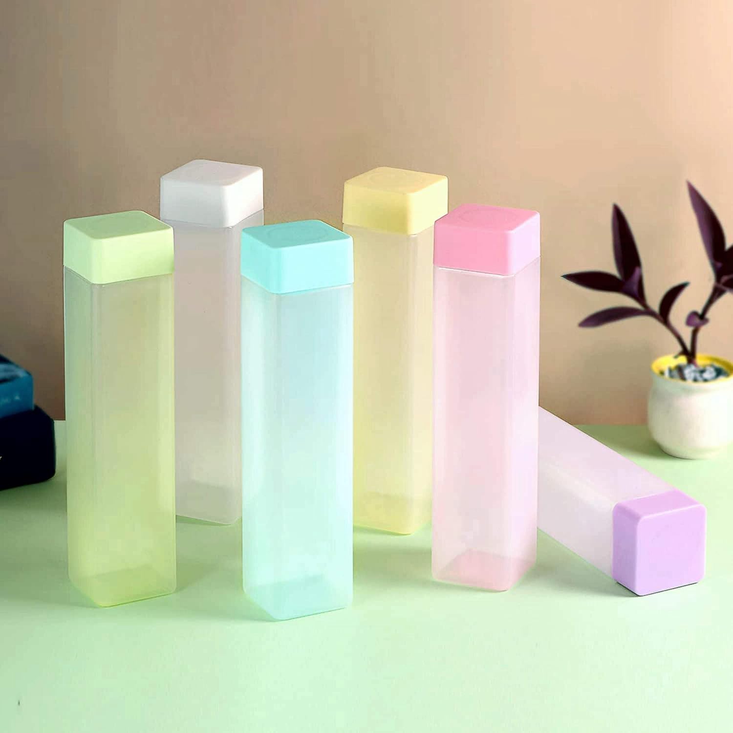 TLBS Square Water Bottle Gift Set (6 pieces) (Multicolour)